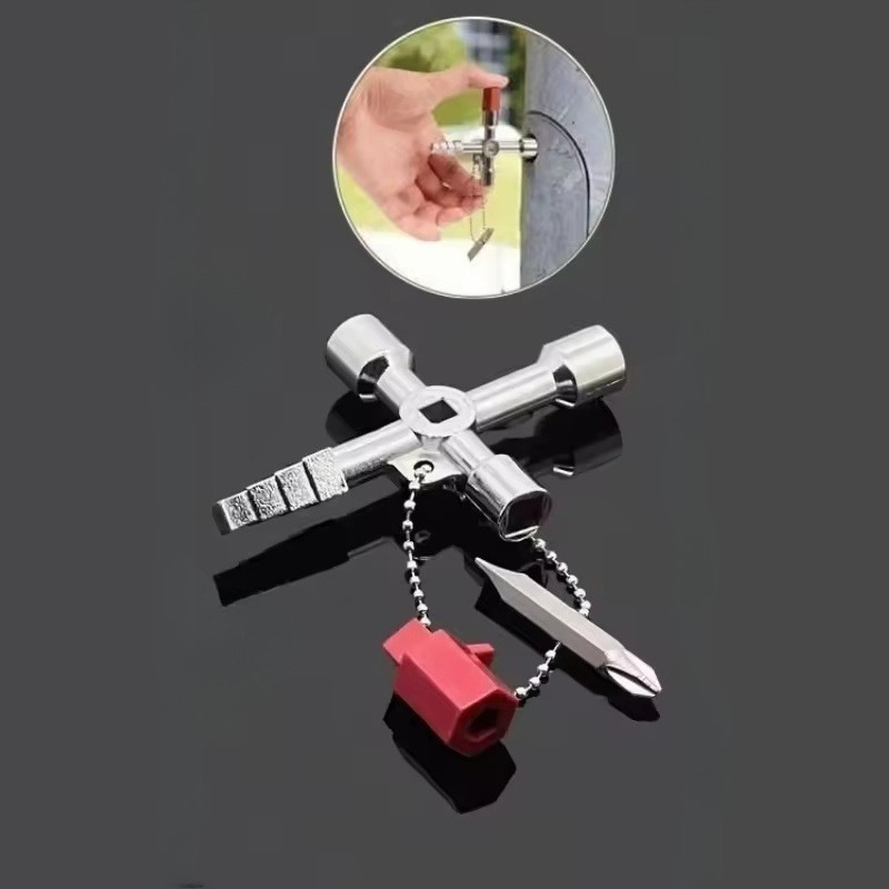 多功能4合1夹头钥匙扳手 四头宝塔批头十合一扳手钥匙扣