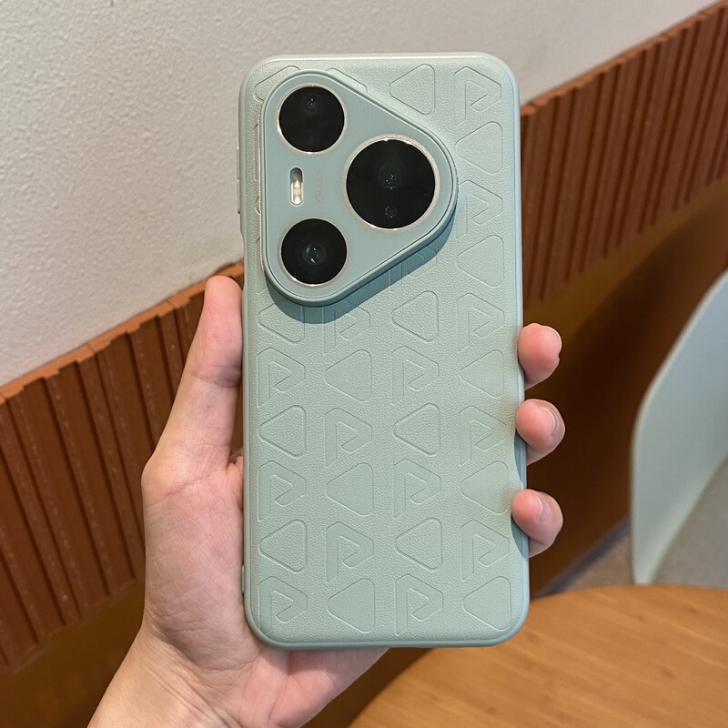 Huawei pura80pro 携帯電話ケースに適した細かい穴の新しい p80 ファッショナブルでシンプルなプレーンレザー落下防止保護カバー|undefined