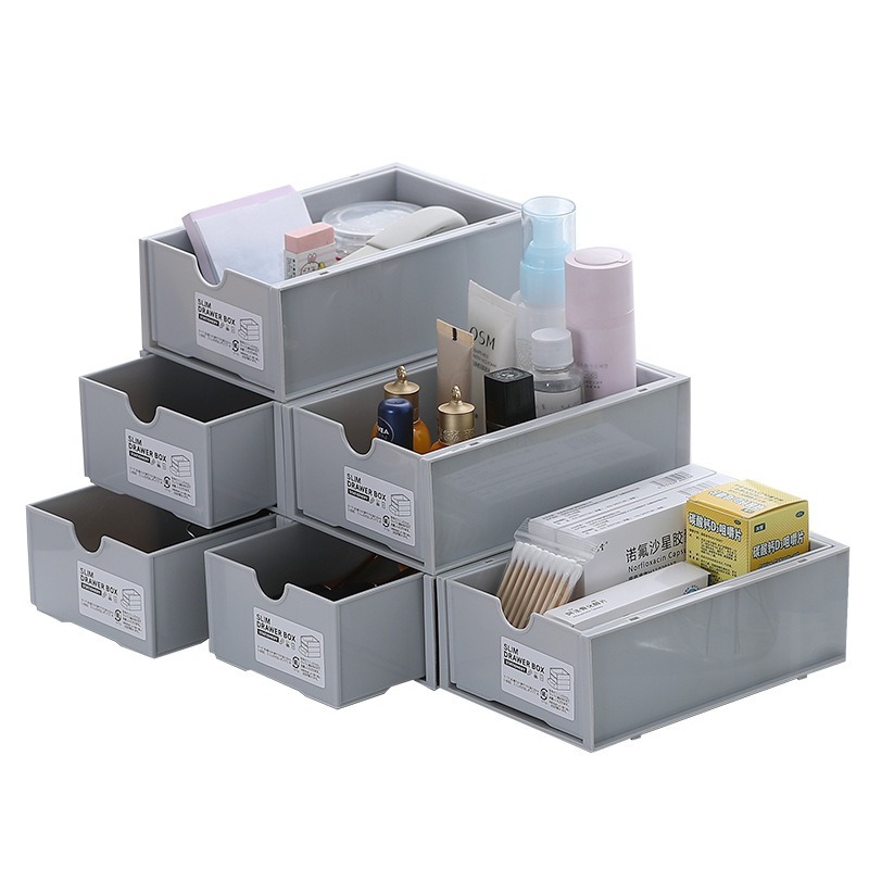 Stackable Desktop Cosmetics Organizer Drawer-Type Multi-Layer Cabinet Storage Box_voghion.com