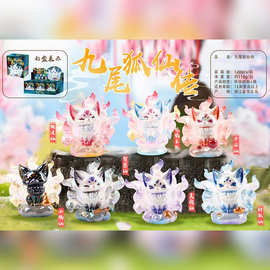国潮风神兽系列九尾狐仙传盲盒周边摆件桌面装饰品厂家批发