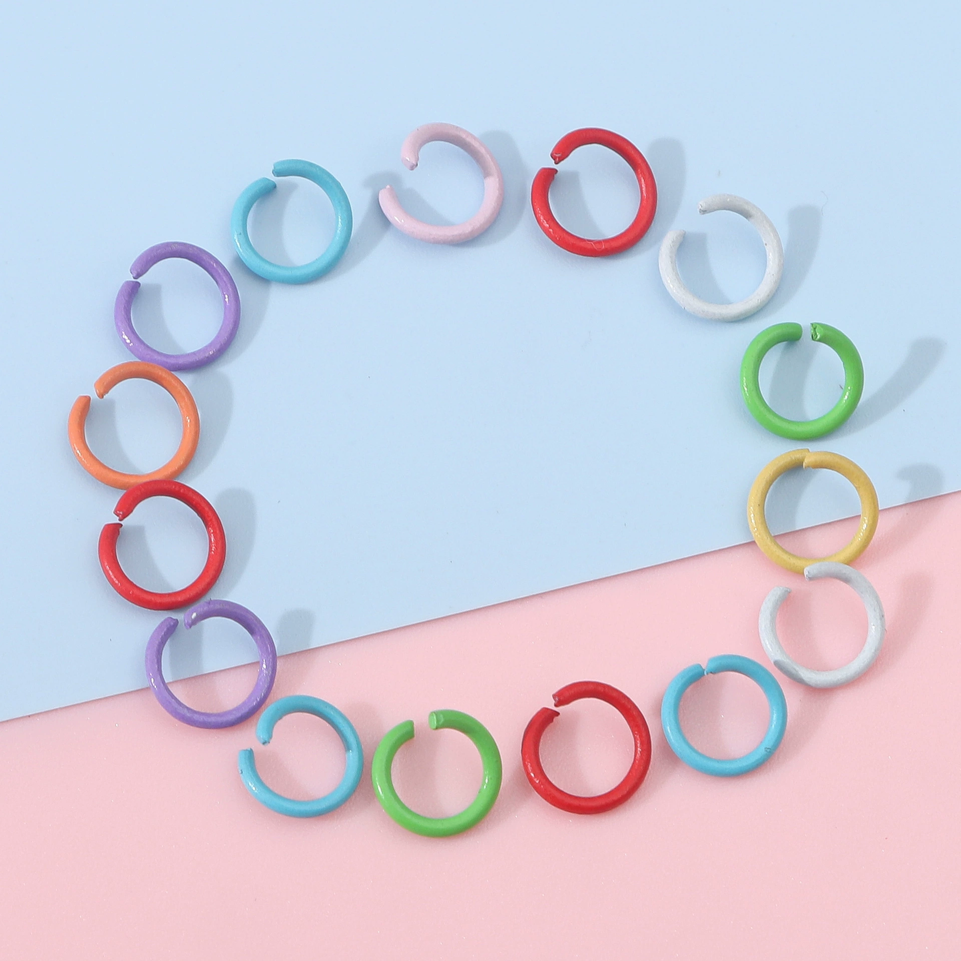 Гравированные металлические соединители, 50 шт, диаметр 8 мм, assorted colors, ручная работа