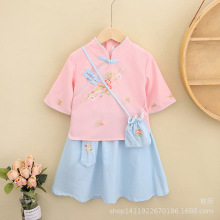 儿童汉服夏女童唐装旗袍改良汉服襦裙小女孩国风童装民族风古装