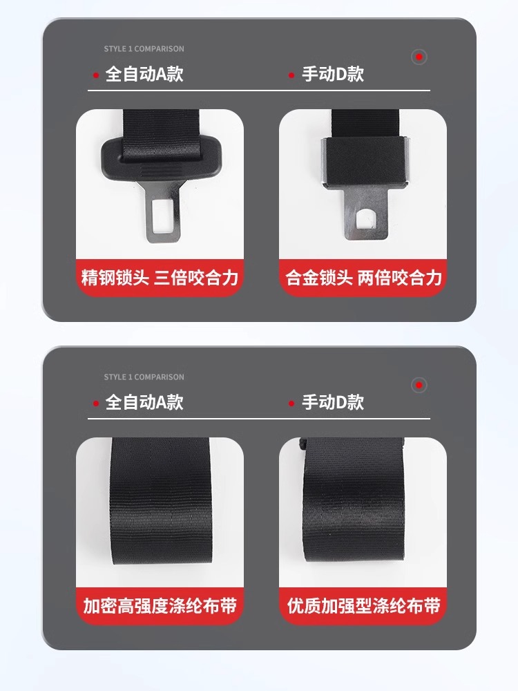 Forklift safety seat with joint force Hangzhou fork two-point automatic retractable passenger car safety belt accessories assembly