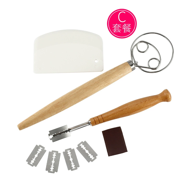 Bread Baking Tool Set, деревянные ручки с нержавеющей сталью и силикон, мульти-набор (8 вариантов)