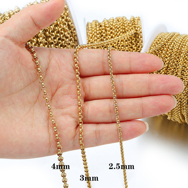 Golden chain stainless steel pearl