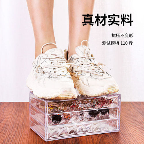 Nail Art Storage Box Decor Box Jewelry Box Multi-functional Multi-compartment Transparent Drawer-style Desktop Storage and Organizing Box