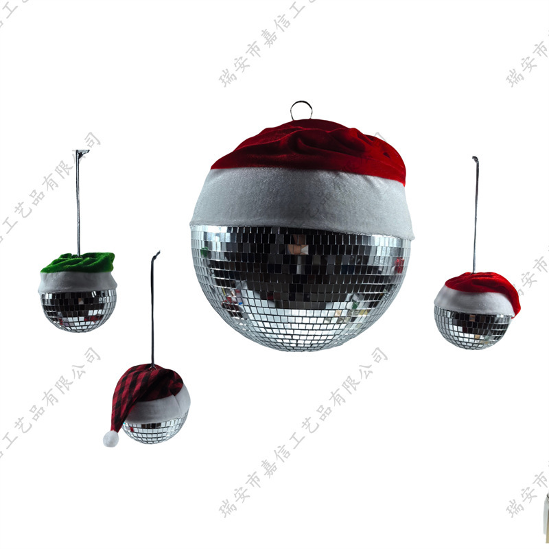 Disco镜面圣诞帽挂件迪斯科球主题生日派对氛围装扮摆件装饰球