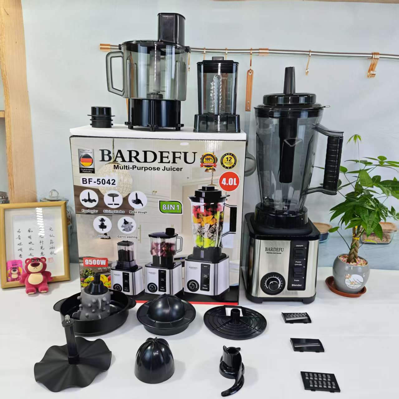 Transfronterizo 4L8in1 mezcladora comercial de acero inoxidable mezcladora de cobre puro de alta potencia carne triturada máquina de jugo de hielo