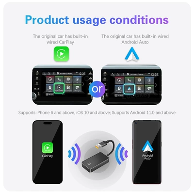 Auto Adapter for Car-Machine: Simsiz CarPlay və Android Auto