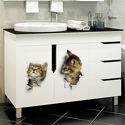 3D effect wall sticker refrigerator sticker wall sticker living room bedroom children's room decorative sticker wallpaper toilet sticker