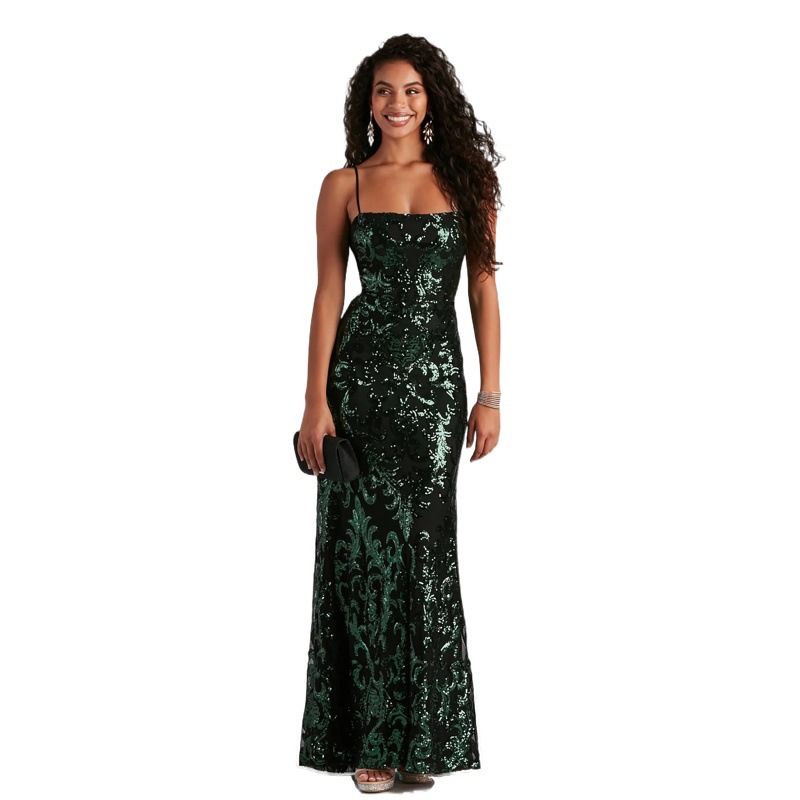 Vestido de Verano Nuevo Estilo Europeo y Americano, Vestido Formal Sexy, Vestido con Tirantes de Lentejuelas, Vestido de Noche Elegante para Eventos Sociales image 1