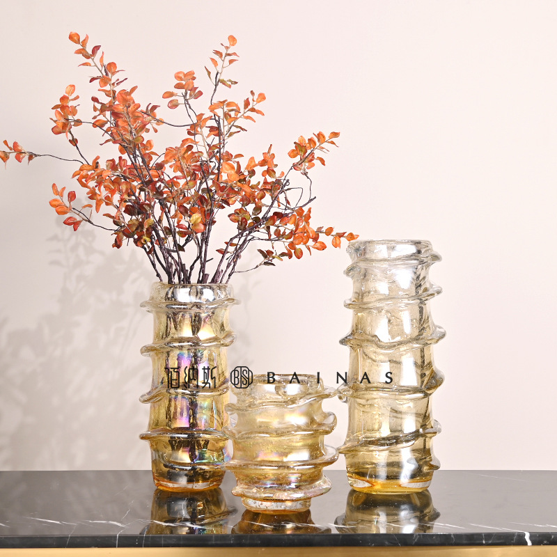 Creative golden glass decorations for living room