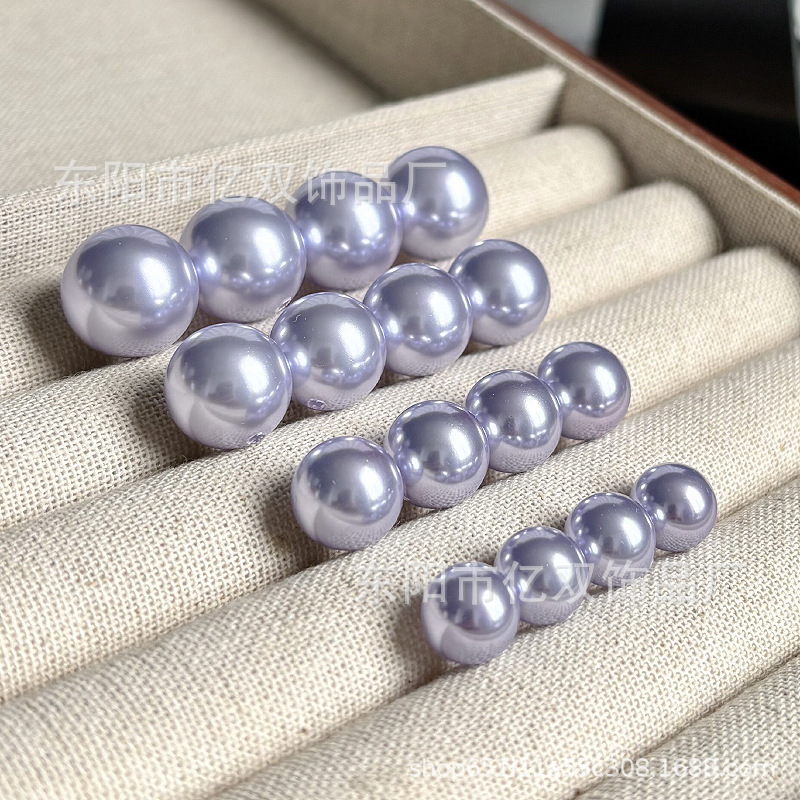 Glass round beads pearl