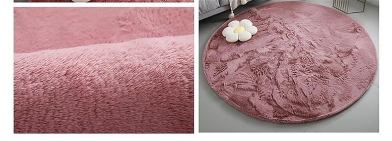 Rabbit Fur Round Carpet Ins Style Accessible Luxury Thickeneded Living Room Coffee Table Blanket Plush Dressing Table Bedroom Bedside Floor Mat