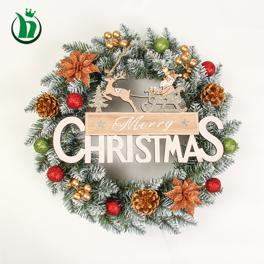 Amazon Exclusive Cross-border New Christmas Ornament Garland Sharp Tip Adhesive White Vine Commercial Decoration Door Hang Garland