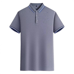 180g シルクコットン 速乾 ラペル POLO シャツ 作業服 ロゴプリント メンズ 半袖 (個包装なし)