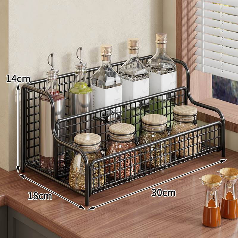 Estante Organizador de Condimentos de Hierro, Sin Perforación, para Cocina