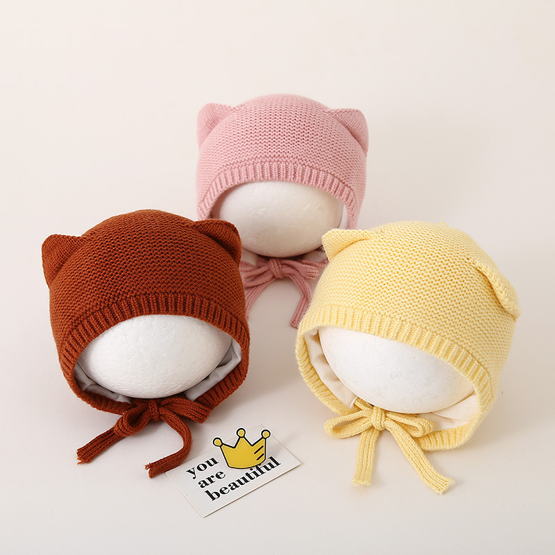 Protecciones para los oídos de los bebés y los niños, sombreros de lana para niños cálidos, sombreros de bebé para otoño e invierno, sombreros de punto para bebés lindos y súper lindos para hombres y mujeres