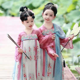 连衣裙春夏2025新款中国风古代日常改良汉服女套装演出服公主襦裙