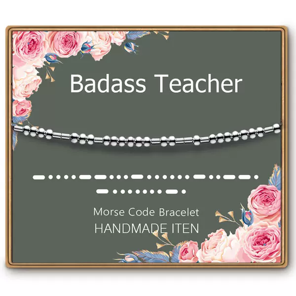 Amazon Best-Selling Morse Code Bracelet, Hand-Woven, Adjustable, Black Wax Cord, Stainless Steel Morse Code
