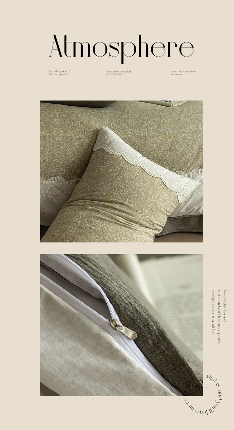 Conjunto de capa de edredão vintage boho francesa algodão linho_voghion.com