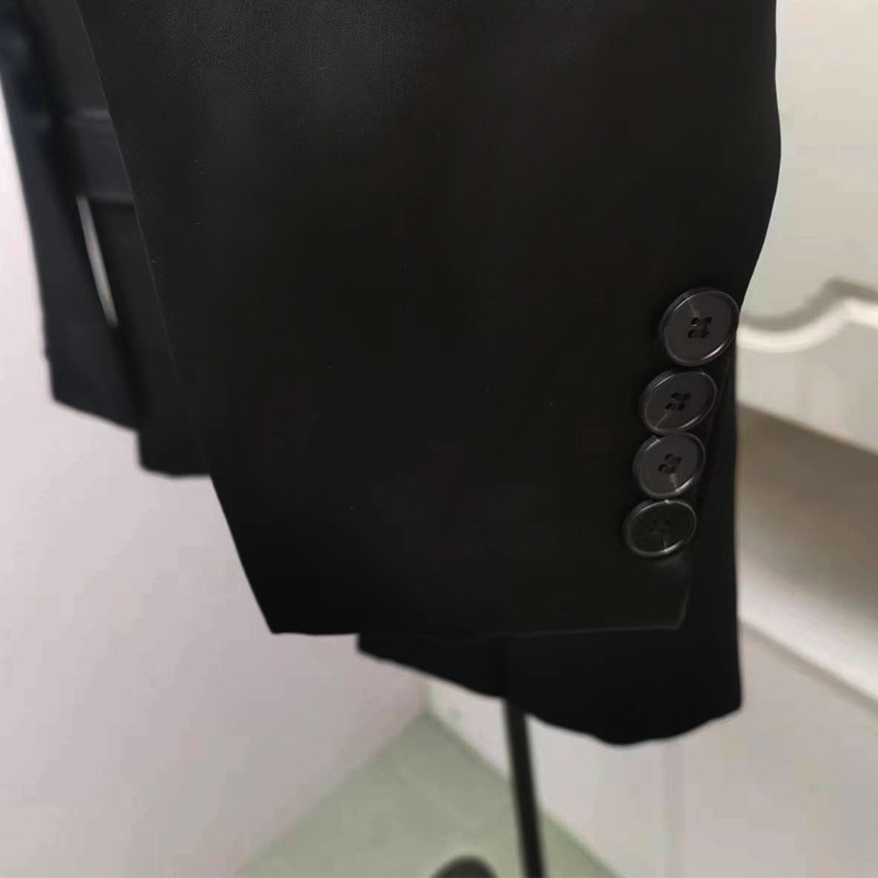 Elegant Black Long-sleeve Blazer For Women Lightweight Coat_voghion.com
