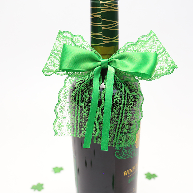 Zilin transfronteriza irlandés escena del partido diseño props St. Patrick botella de vino decoración verde tapa de la botella de vino