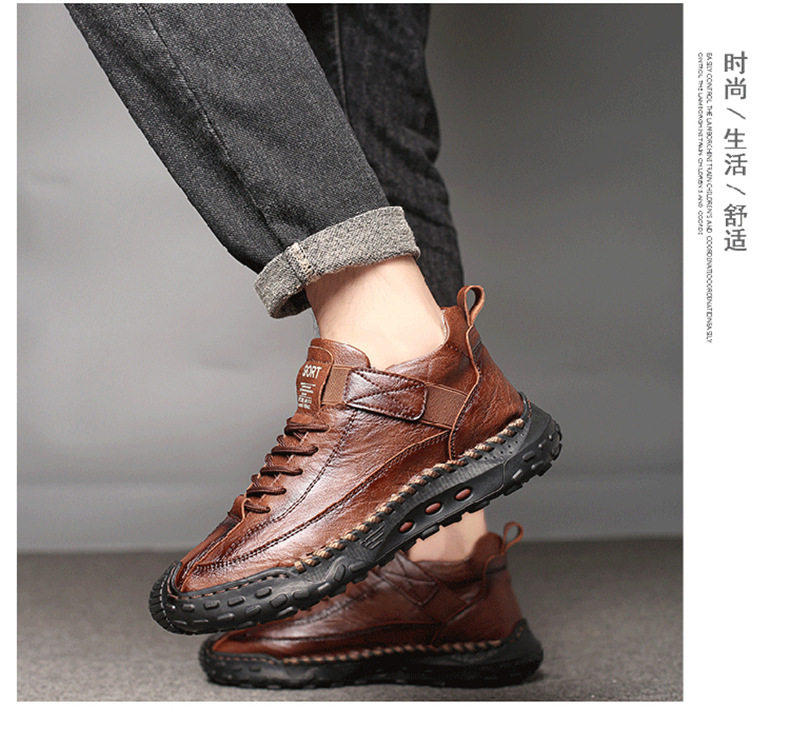 Giày bốt nam cổ trung Martin phối màu, đế cao su chống trượt, phong cách casual — 2683 màu nâu sẫm, 2683 màu đen chi tiết 29