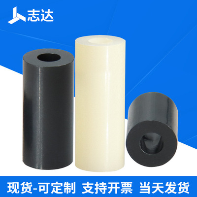 货源黑色/白色Φ7型ABS圆形管 塑胶间隔柱 塑料直通管PCB板支撑隔离柱批发