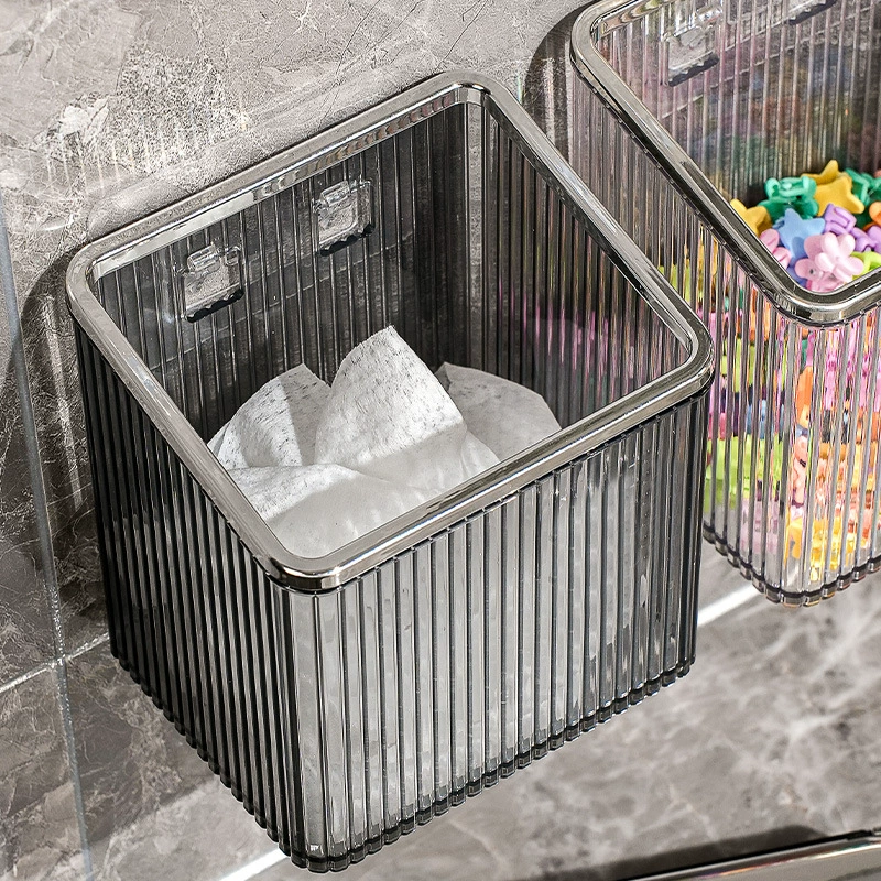 Bathroom rack without punching wall-mounted storage box water ripple household bathroom sink cosmetics storage box