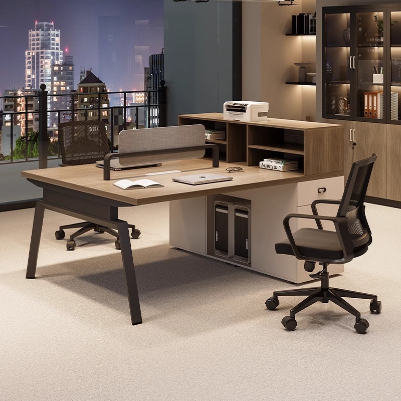 従業員の事務机と椅子の組み合わせは簡単で、現代の事務机の従業員の席の6人のカードの席の財務の従業員のテーブルの家具です。