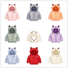 Foreign trade children's clothing 2023 autumn and winter new light cotton clothing cartoon style children's down cotton clothing for boys and girls