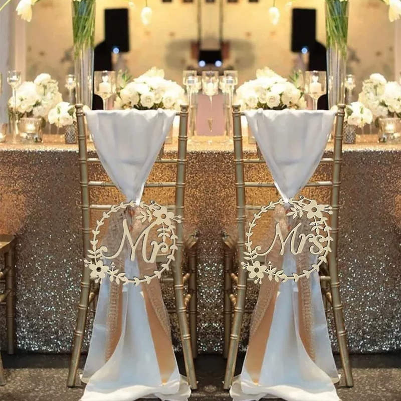 New Wooden MR AND MRS Wedding Creative Seat Lady Mrs.