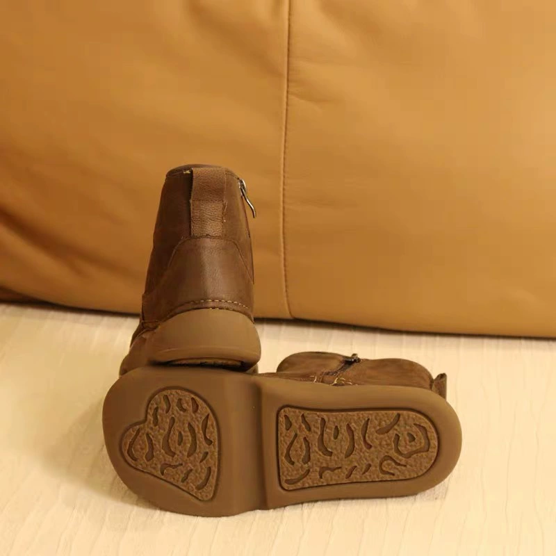 Comfortable boots for leisure platform with zipper, soft sole