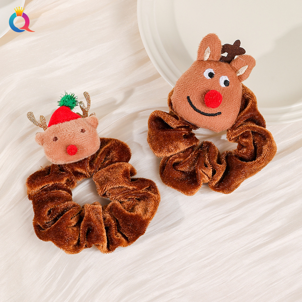 Christmas gift Christmas headdress plush large hair band high-grade hair tie ins large ring_voghion.com