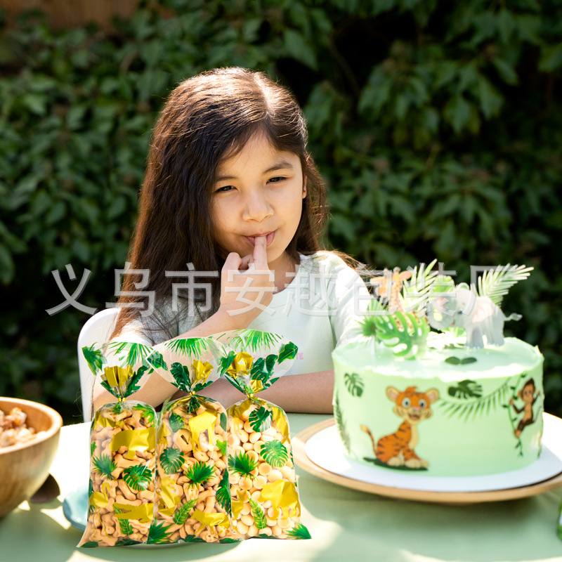 Transfronteriza nueva selva animal fiesta de cumpleaños decoración OPP caramelo regalo galleta bolsa de celofán