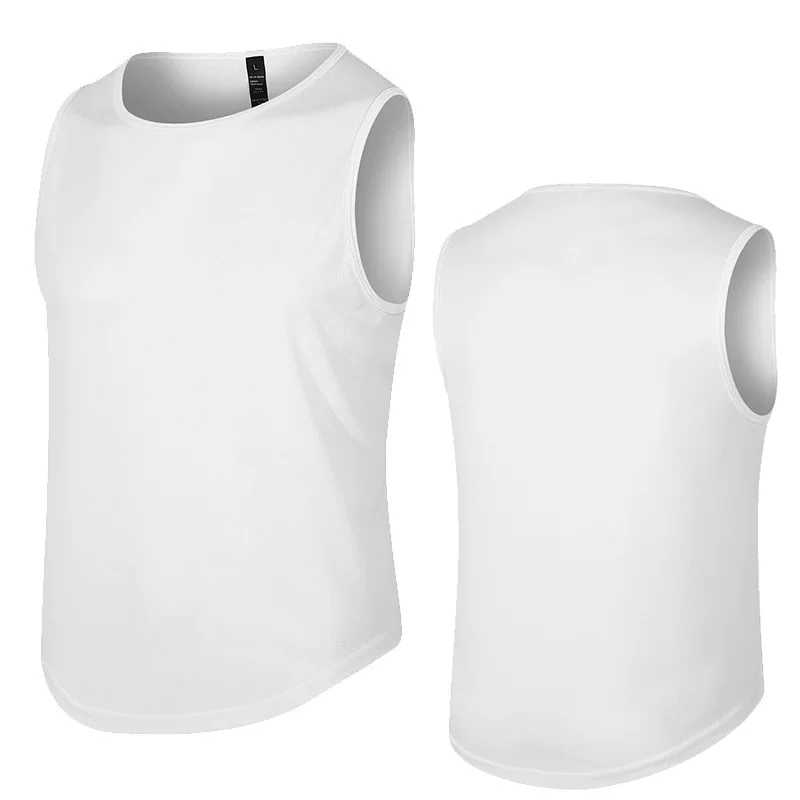 Summer sports T-shirt sleevless, quick dry breathable vest for gym, slim fit, plus size, for running