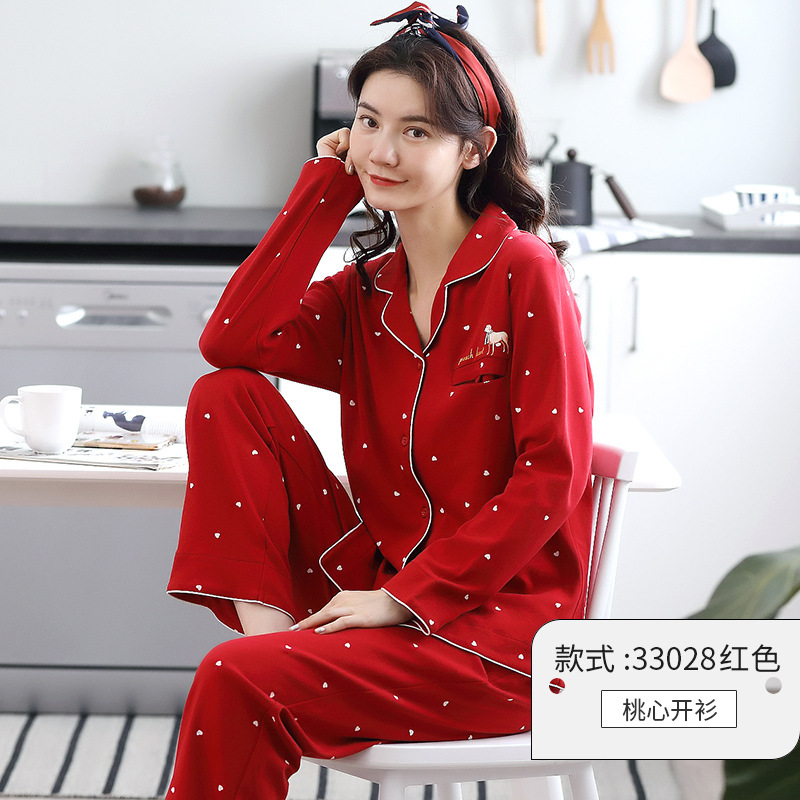 Pijamas para mujer Primavera Otoño Invierno 100% algodón de manga larga Otoño de mediana edad más tamaño madre desgaste del hogar traje