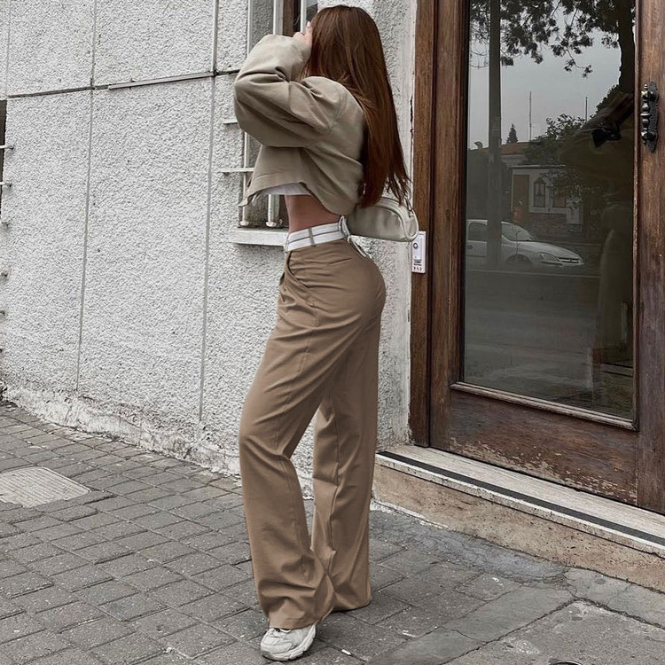 Winter Outfits 2023  Beige Aesthetic Wide Leg Pants – TGC FASHION