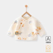 新生婴儿儿衣服上衣无骨秋冬季新生儿夹棉半背和尚服冬季宝宝棉衣