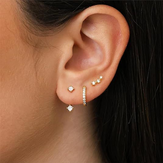 European American Cross-border Fashion Accessories, Versatile Copper Inlaid Colorful Zircon Elegant And Stylish Pierced_voghion.com