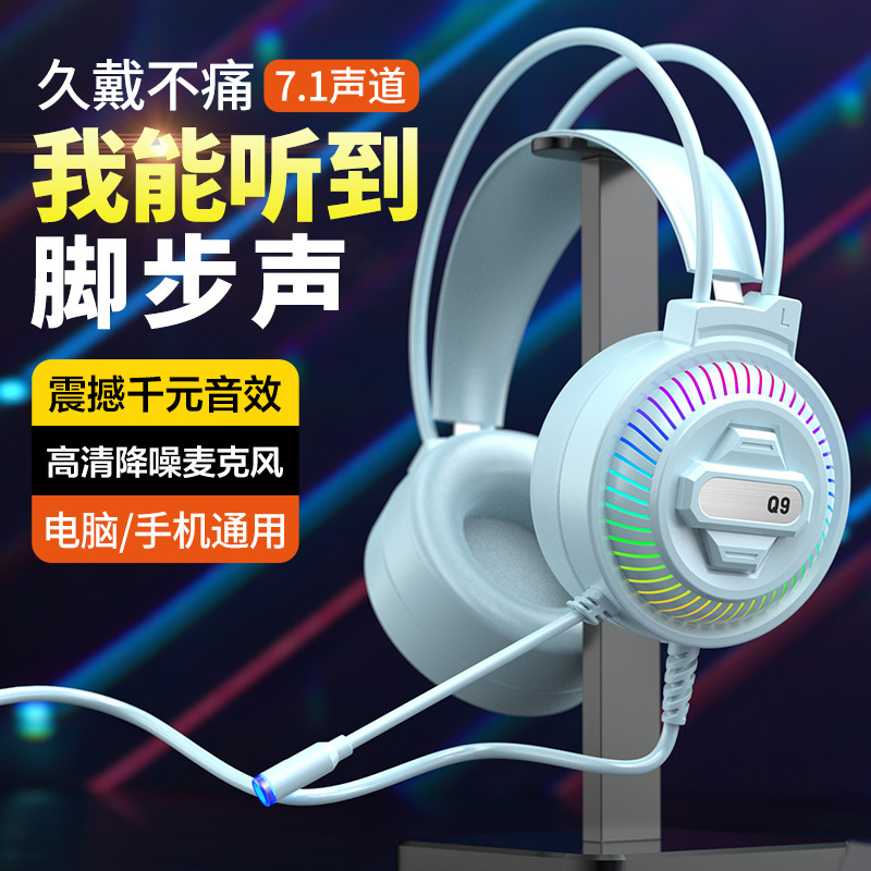 Over-Ear Gaming Headset for Sound Positioning, Wired 3.5mm, Desktop Computer, Noise-Cancelling Microphone, USB 7.1 Over-Ear Gaming Headset for Sound Positioning, Wired 3.5mm, Desktop Computer, Noise-Cancelling Microphone, USB 7.1