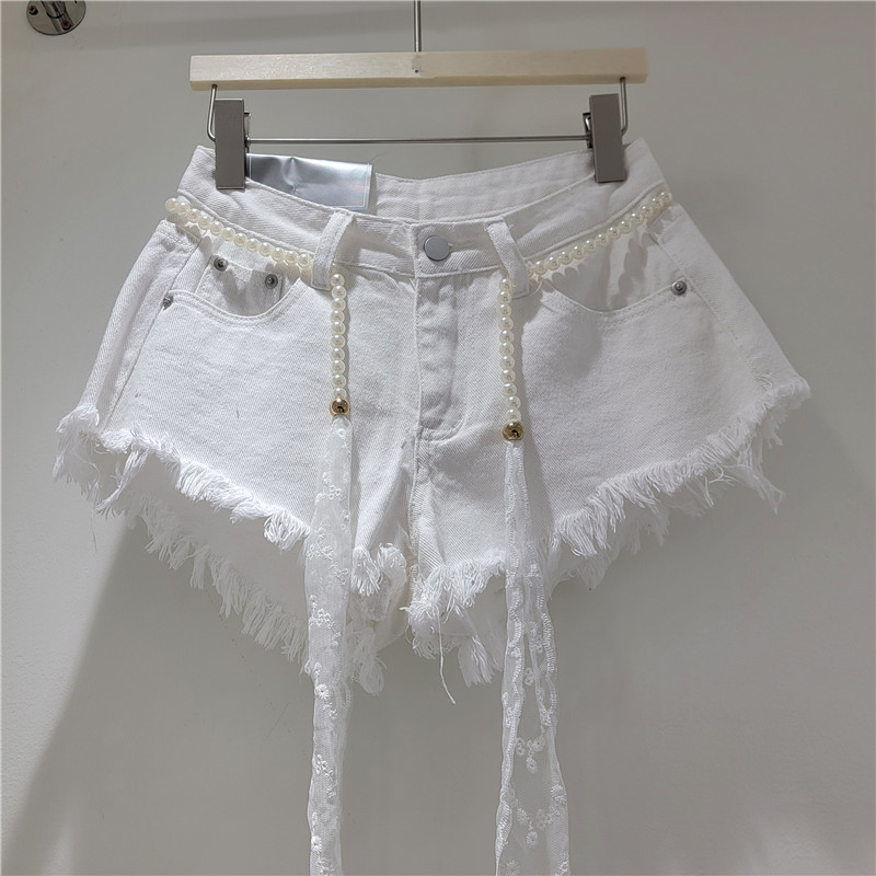 Shorts Vaqueros Cortos con Flecos y Roturas para Mujer image 4