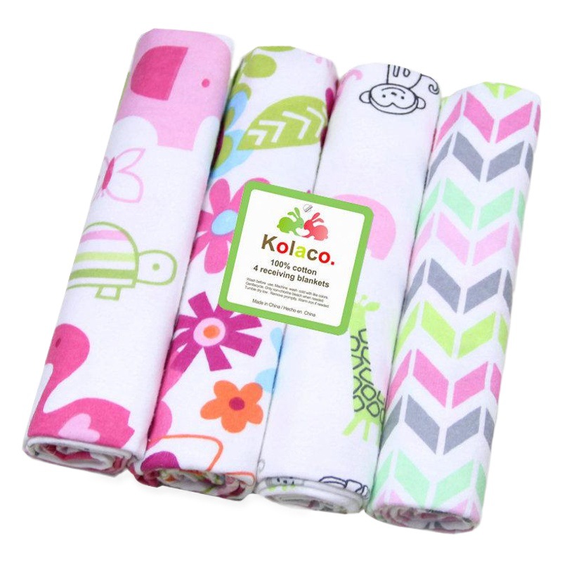 Ruofei Nuevo recién nacido suministros de algodón hoja cama impresión una sola capa 4 unidades PVC paquete 76*76cm