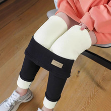 特厚羊羔绒打底裤子女冬季新款加绒加厚外穿高腰大码东北保暖棉裤