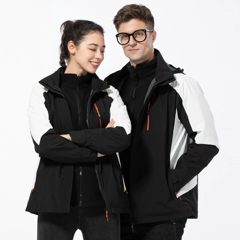 Съемная осенне-зимняя бархатная куртка, Женская рабочая одежда с логотипом на заказ, уличная одежда для пар, мужская одежда «Три в одном»