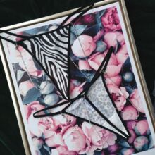 豹纹斑马丁字裤女一根线诱惑  可拆卸金属链条冰丝T裤性感无痕