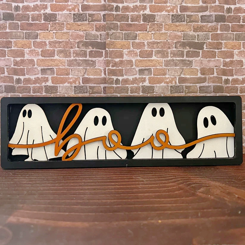 Новый кросс-бордер продукт 3D Halloween BOO призрак рамка декорация праздничные принадлежности для центрального стола праздника