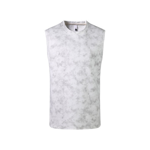 2025 Summer Men's 220g Blended Tank Top Fashion Personal Tie-Dye Sleeveless Crew Neck Casual Sweatback