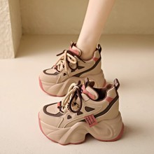 2025春季新款7cm内增高女鞋厚底高跟老爹鞋女百搭显瘦运动休闲鞋